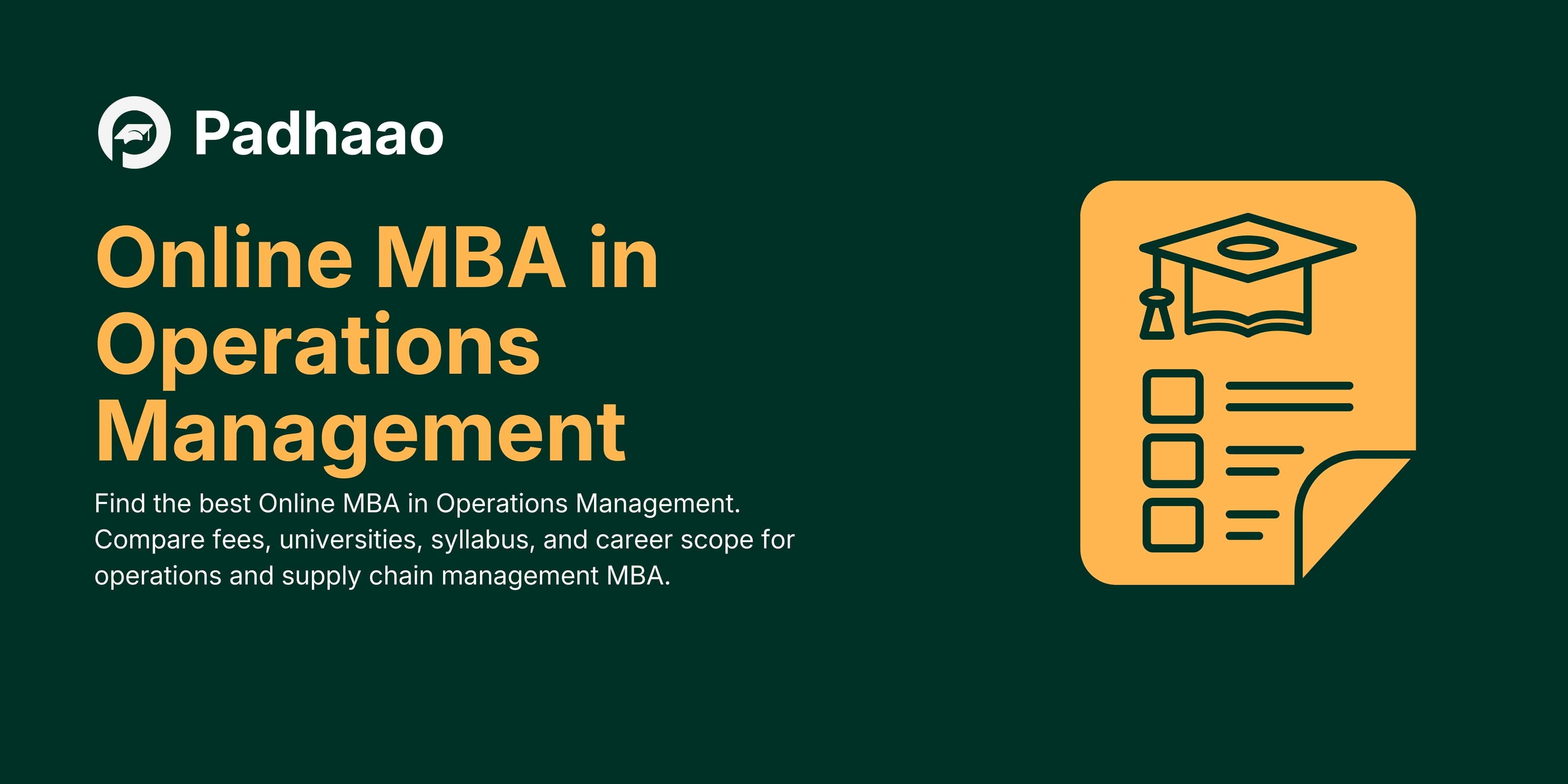 Online MBA in Operations Management