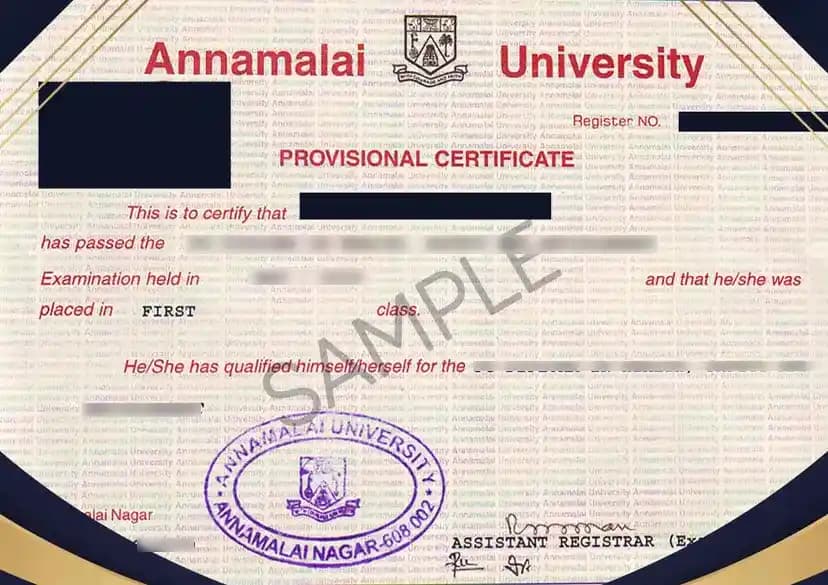Anna University Distance Education – Courses, Fees & Admission 2025 Sample Degree Certificate